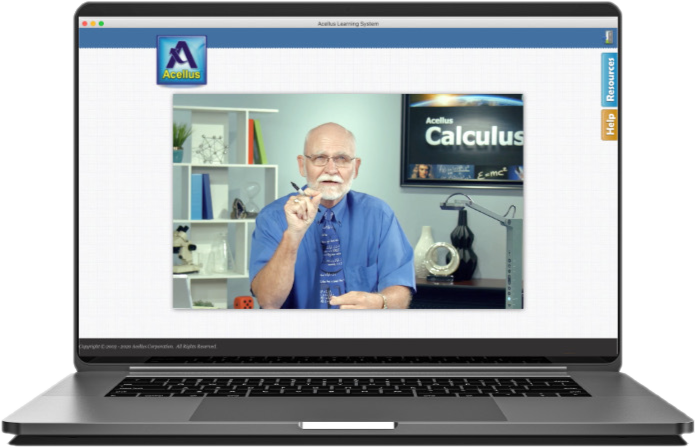 Laptop displaying an Acellus video.